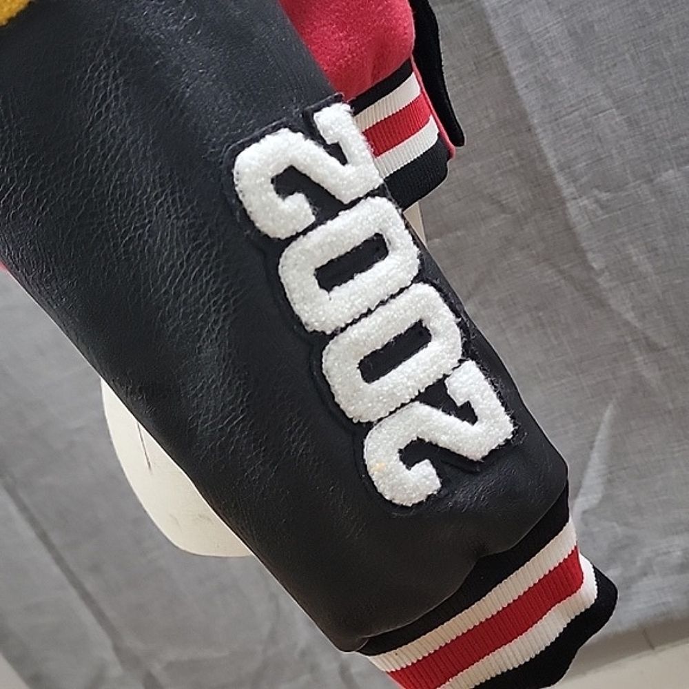 Azalea Wang Color Block Varsity Crop Bomber Jacke… - image 5